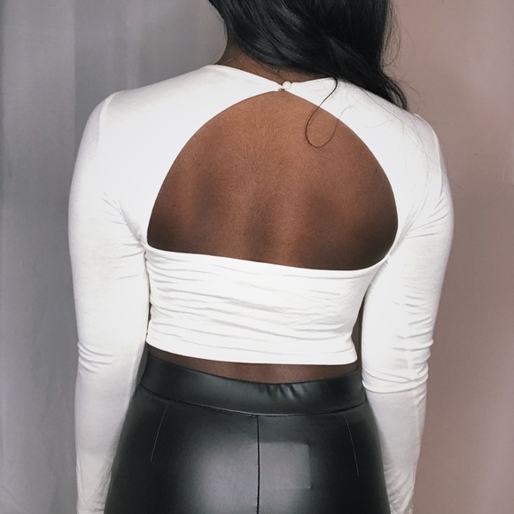 Crop Top with Gold Accent Piece - Picture 2 of 4